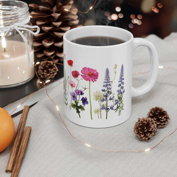 Ceramic Coffee Mug,  Beautiful Wildflowers